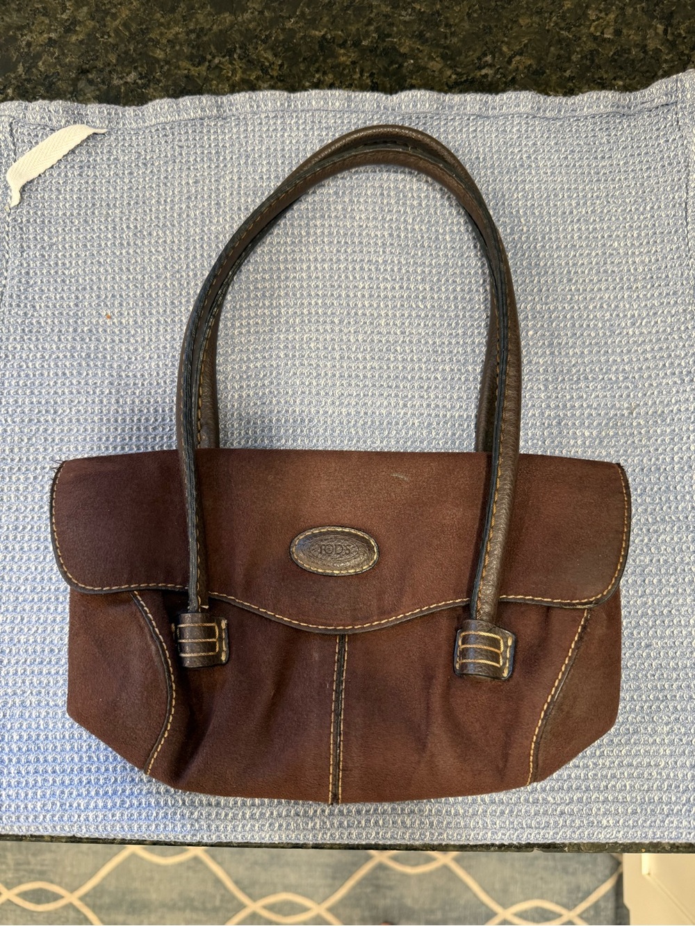 Tod's Chocolate Brown Suede Shoulder Bag